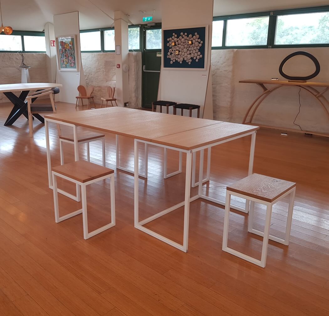 Steel-frame table
